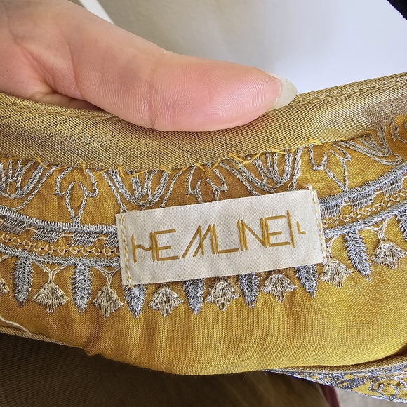 HemLine - Mustard & Gold Frock Anarkali by HemLine - Size Large 42" Pakistani - Picture 5 of 14